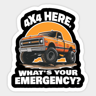 4x4, what's your emergency? Sticker